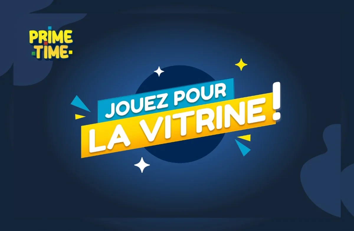 Écran de la vitrine finale mettant en avant l'équipe gagnante