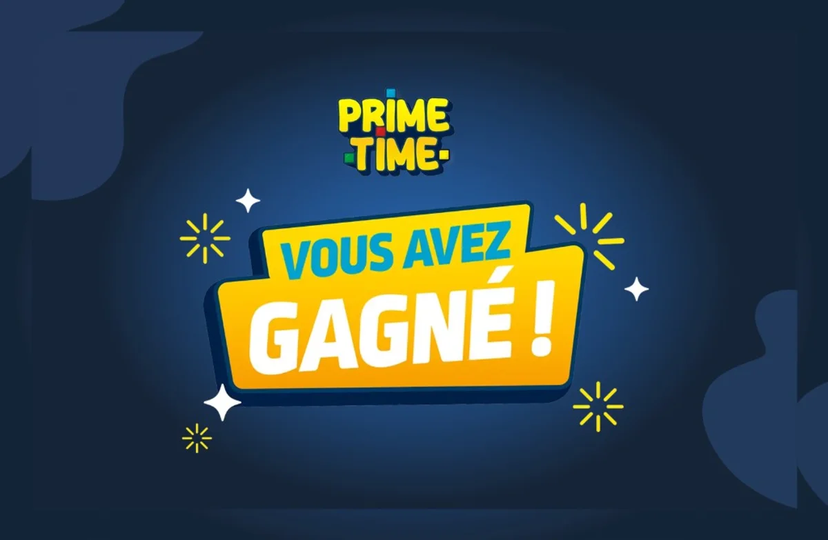 Écran de victoire affiché pendant le show